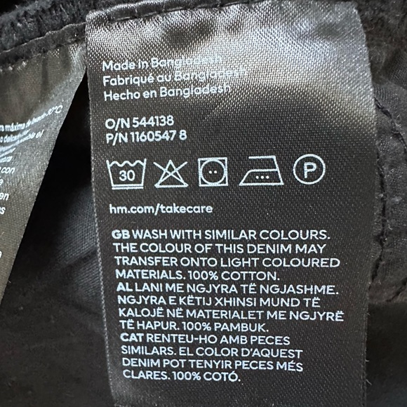 H&M Black High Rise Regular fit Straight Wide leg  Jeans-4 (S) - Picture 8 of 11